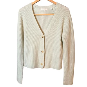 VINCE | Mintgrüner 100% Kaschmir Shaker Strick Grobstrick Cardigan Pullover | Medium - Bild 1 von 7