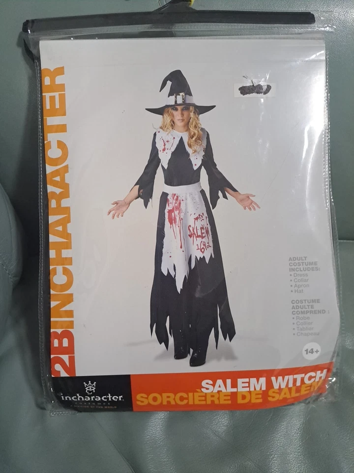 Disfraz de bruja Salem para mujer talla adulto estándar en personaje sangriento Halloween Foto 1 de 2