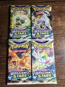 Brilliant Stars Pokemon TCG Booster Pack COMPLETE ART SET 4 Packs Unweigh SEALED - Bild 1 von 5