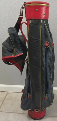 克里斯蒂安·罗克斯巴黎签名双向复古罕见红色海军高尔夫球车包雨罩 — 第 1/4 张图片