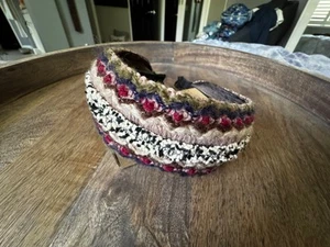 Cerchietto in tessuto boho/bohemien/indie spesso multicolore usato come nuovo - Foto 1 di 3