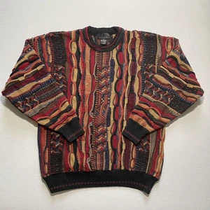 Maglione vintage J Ferrar uomo grande 3D testurizzato Cosby Coogi maglia pullover anni 90 - Foto 1 di 9