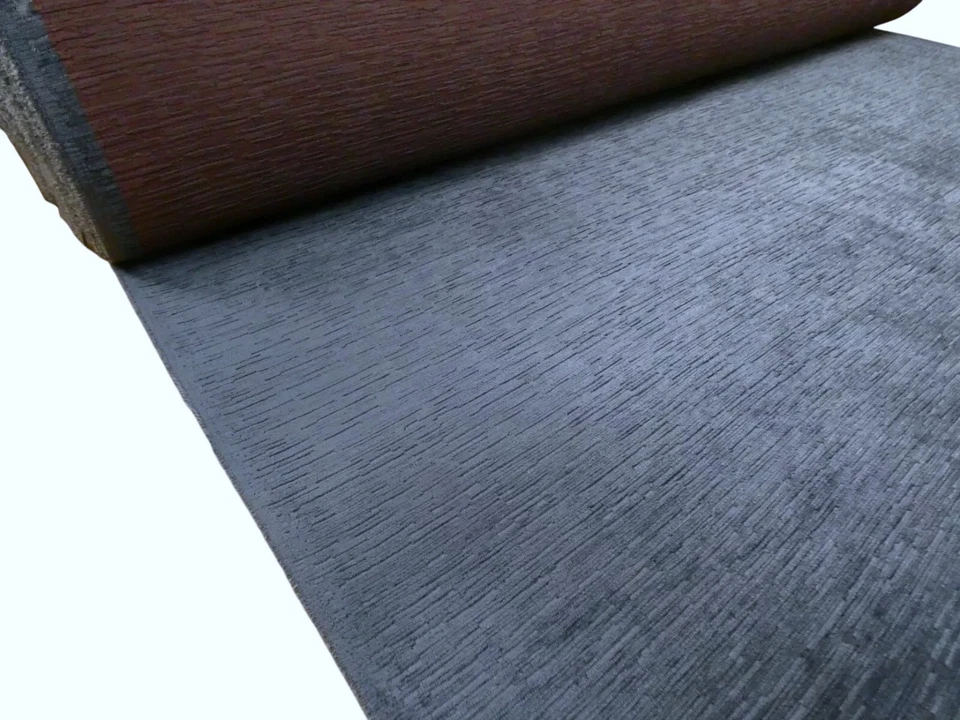 ELLBEE FABRICS BLUE Chunky Chenille Upholstery Fabric - Amra