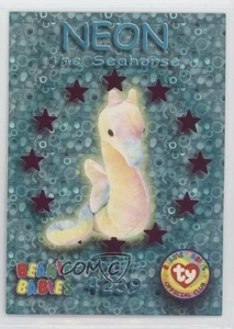 1999 Ty Beanie Babies Series 3 Wild Cards Chase Magenta Neon the Seahorse 0a4v - Picture 1 of 3