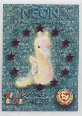 1999 Ty Beanie Babies Series 3 Wild Cards Chase Magenta Neon the Seahorse 0a4v - Image 1 of 3