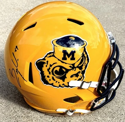 BRYCE UNDERWOOD SIGNED Full Size Helmet JSA COA Michigan Wolverines - Image 1 of 4