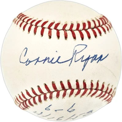 Connie Ryan Signed NL Baseball Boston Braves "6-6 4/16/53" JSA #L90683 - Image 1 of 4