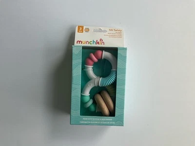 Munchkin Sili Twisty Bendable Multi-Texture Teether – Silicone & Beechwood – BPA - Image 1 of 3
