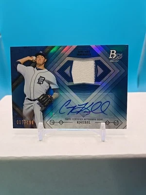 2014 Bowman Platinum Auto Relics Blue Refractor /199 Corey Knebel #AR-CK Auto - Image 1 of 2