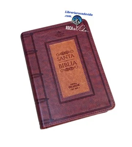 Biblia Portatil Letra Grande 12 puntos RV1960 imit piel cafe Con Indice - Picture 1 of 7