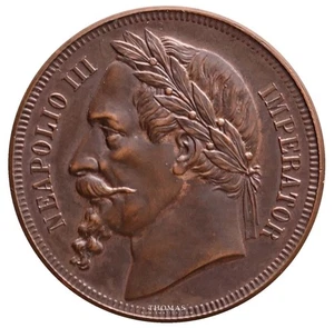 Médaille - Satirique Module de 5 francs 1870 Finis Germaniæ - Stuttgart - laiton - Picture 1 of 2