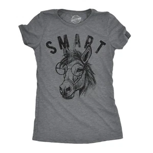 Womens Funny T Shirts Smart as Sarcastic Donkey Graphic Tee For Ladies - Picture 1 of 7