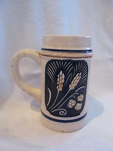 Vintage Keramik Keramik Stein Fluss blau & hellbraun Weizen deutsche Szene Japan - Bild 1 von 5
