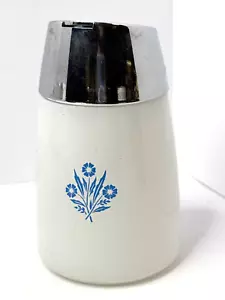 Vintage Cornflower Blue Milk Glass Sugar Shaker Jar Metal Top 6" Tall ZZ17 - Picture 1 of 8