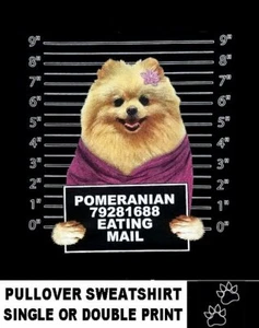 Felpa Pullover Cane Carino Divertente Mug Shot Polizia Pomerania Molto Cool WS788 - Foto 1 di 12