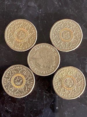 5 x 2016 Rio Olympic $2 Coins Yellow - image 1 of 2
