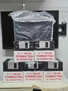 175X NEW SEALED PC IBM Retro Formatted 1.44 MB DS HD High Density 3.5" Diskettes - Afbeelding 1 van 3