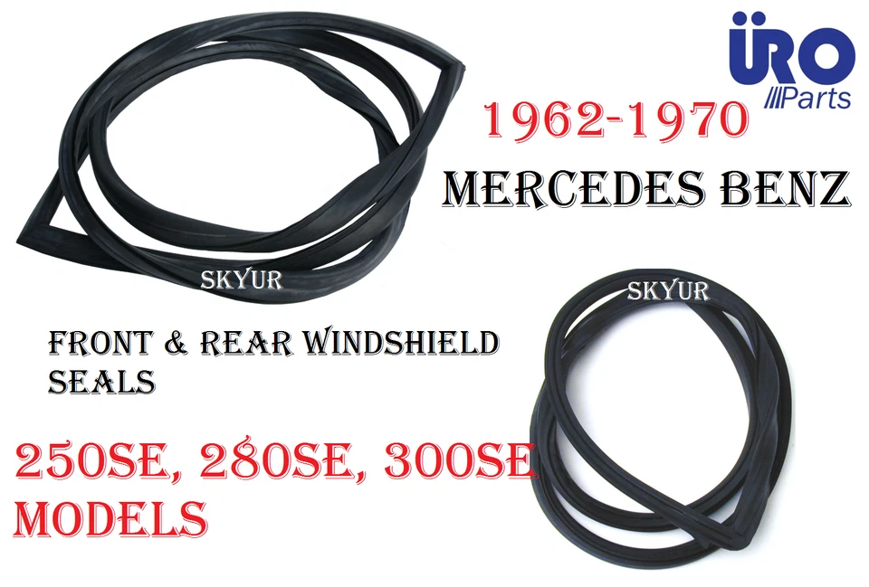 Juntas de sellado de parabrisas delantero y trasero para Mercedes W111/W112 250SE 280SE 300SE Foto 1 de 4