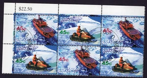 AAT Australian Antarctic Territory SKIDOO SKI-DOO Ship Transport CTO Block of 6 - Picture 1 of 1