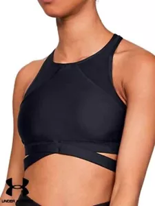 Under Armour Woman's Sports Bra Black Crop Top - Picture 1 of 2