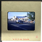 1950's STOCKTON CA Parade TOY BOX Webb's Car Woman  Street RED LINE 35mm Slide