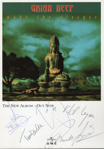 URIAH HEEP HAND SIGNED 6x8 COLOR PHOTO+COA         RARE        SIGNED BY ALL 5 Cover