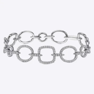 Womens Diamond Bracelet GLI Certified Lab Grown Round 1.75 Ct 18K White Gold - Image 1 of 4