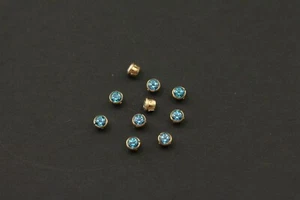 Bisel de oro amarillo de 18 quilates Signity topacio paraiba conjunto de 2,5 mm paquete de piedras preciosas 10 piezas - Imagen 1 de 6