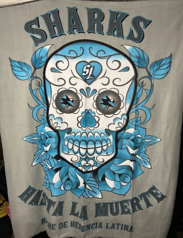 RARE NHL San Jose Sharks “Hasta La Muerte Noche De Herencia Latina” Blanket!!! Cover