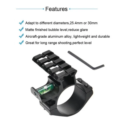 Tactical Bubble Level for 25.4/30mm Barrel Ring Adapter w/20mm Picatinny Rail - Image 1 of 4