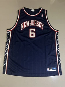 Reebok Authentic NBA New Jersey Nets Kenyon Martin 6 Jersey Mens 56 Vintage Vtg - Picture 1 of 7