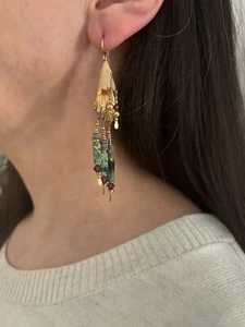 Fab! Vintage Tabra 14k Gold Filled Leaf Engelsflügel Ohrhänger - Bild 1 von 8
