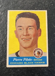 1957-58 TOPPS HOCKEY #22 PIERRE PILOTE RC ROOKIE CARD - Picture 1 of 8