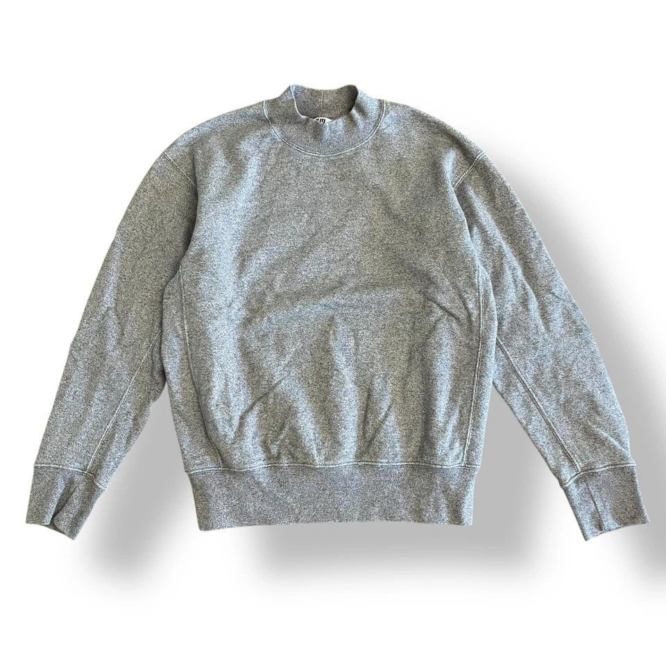 Sudadera Pullover Uniqlo U Para Hombre Gris Jaspeado Talla M Minimalista Cuello Simulado Foto 1 de 4
