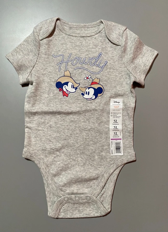 Детский боди Disney Mickey and Minnie 12 месяцев — Howdy Cowboy НОВЫЙ - Изображение 1 из 1
