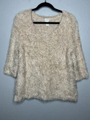 Suéter Pulôver Chicos Blush Rosa Malha Fuzzy Elástico Tamanho XL Pequeno - Imagem 1 de 4