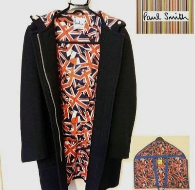 Paul Smith Duffel Coat Union Jack Lining 黑色 二手 日本 — 第 1/4 张图片