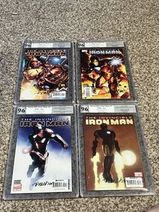 Invincible Iron Man #1-4 ~ PGX Signature Series 9.6 ~ Matt Fraction Signed - Afbeelding 1 van 13