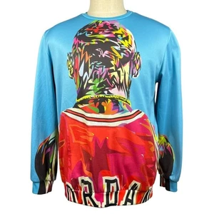 Vintage Retro Michael Jordan Art Sweatshirt Herren L Blau Abstrakte Grafik Pullover - Bild 1 von 10