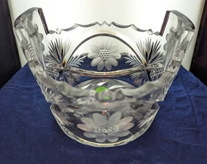 Antiker ABP amerikanischer Eiskübel mit Brillantschliff und Glasgriff, unbekanntes Muster - Bild 1 von 4