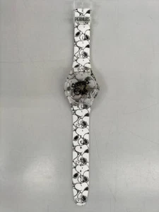 Swatch Peanuts Snoopy SUOK136-016 White Black Watch With Box Used - Picture 1 of 11