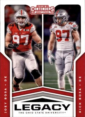 2020 Panini Contenders Draft Picks #10 Joey Bosa / Nick Bosa Legacy - Image 1 of 2