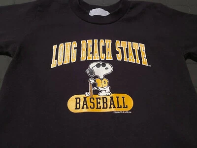Camisa de algodón Peanuts Snoopy Long Beach Dirtbags béisbol juvenil talla XS 5 negra S/S Foto 1 de 3