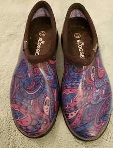 Sloggers Women's Waterproof Rain & Garden Shoe, Paisley Purple/ blue Size 6 - Picture 1 of 2