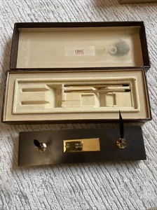 CROSS Set Ballpoint Pen & Mechanical Pencil 14Kt Gold Plated - Picture 1 of 3
