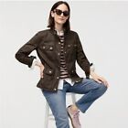 J. Crew Downtown Field Jacket Coated Military Inspired Cotton Full Zip Size M