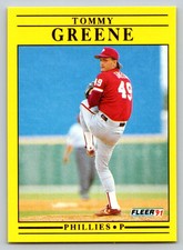 1991  Fleer Update #U-108 Tommy Greene Philadelphia Phillies
