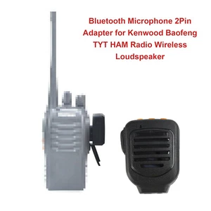 Mikrofon Bluetooth 2Pin Adapter do głośnika radiowego Kenwood Baofeng TYT HAM - Zdjęcie 1 z 12