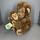 Dakin Nature Babies Plush Mama Baby Monkey Chimp Ape Brown Handmade 1981