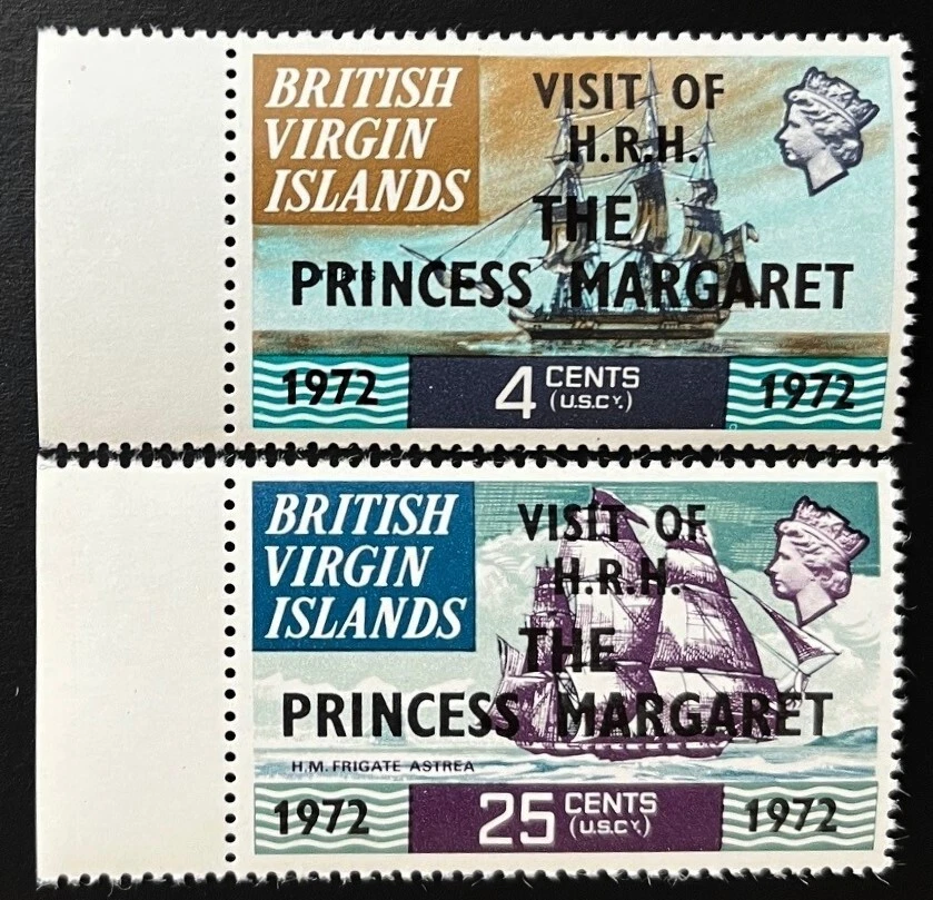 British Virgin Islands 1972 Scott 235-6 Visit of Princess Margaret VF MNH - Image 1 of 1